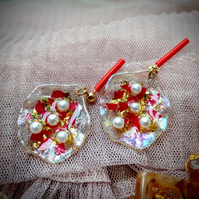 Bông Tai BST Màu Đỏ Red Jewellery- (hình tự chụp kèm video tự quay) - đẹp - độc - lạ