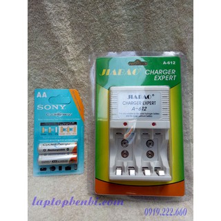 Combo bộ sạc Pin đa năng Jiabao A612 + 1 vỉ Pin sạc AA (Pin tiểu 2A)
