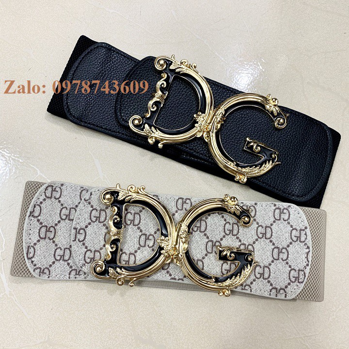 Đai váy mặt D.G họa tiết 7.5cm SANG CHẢNH