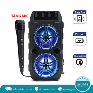 Loa karaoke mini aj-529 tặng kèm mic, loa kẹo kéo karaoke bluetooth mini, loa karaoke mini công suất lớn,