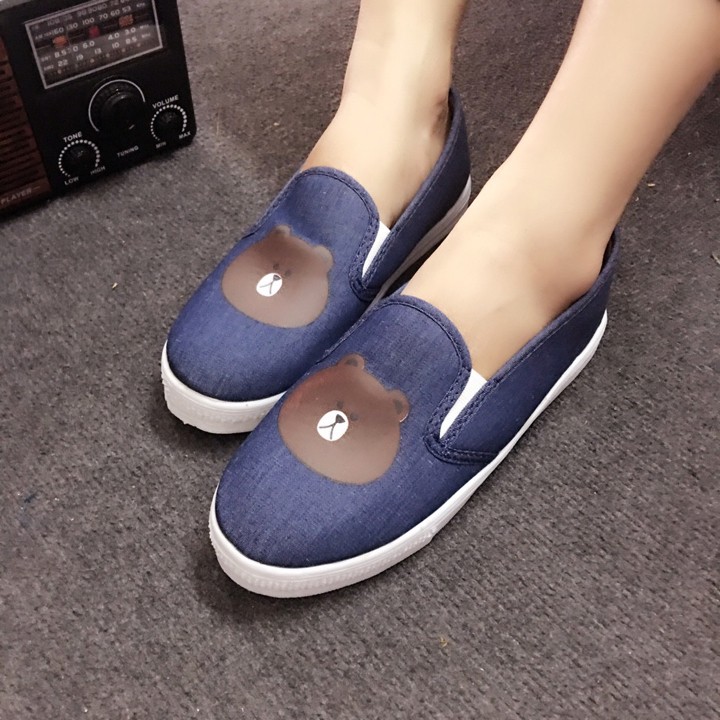 Giày slip on gấu xanh jean đậm Koin VV183 | BigBuy360 - bigbuy360.vn