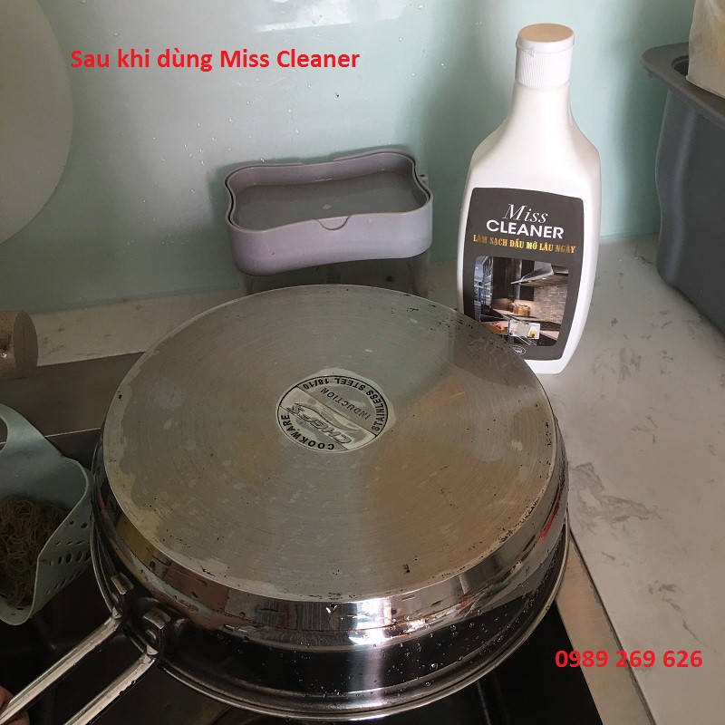 Tẩy dầu mỡ lưới hút mùi, xoong nồi Miss Cleaner cao cấp chuyên trị các vết dầu mỡ cứng đầu nhất