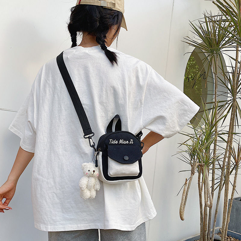 Túi vải canvas đeo chéo in chữ phong cách Hàn Quốc thời trang | BigBuy360 - bigbuy360.vn