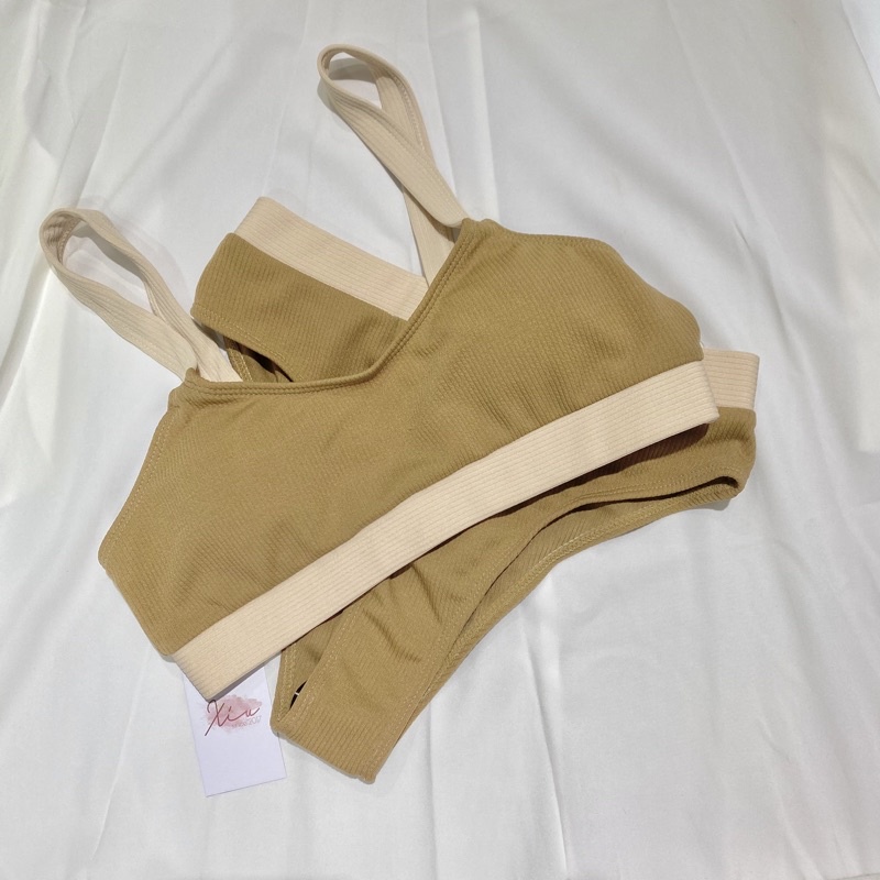 Bikini 2 mảnh quần thong cạp cao (ảnh thật)