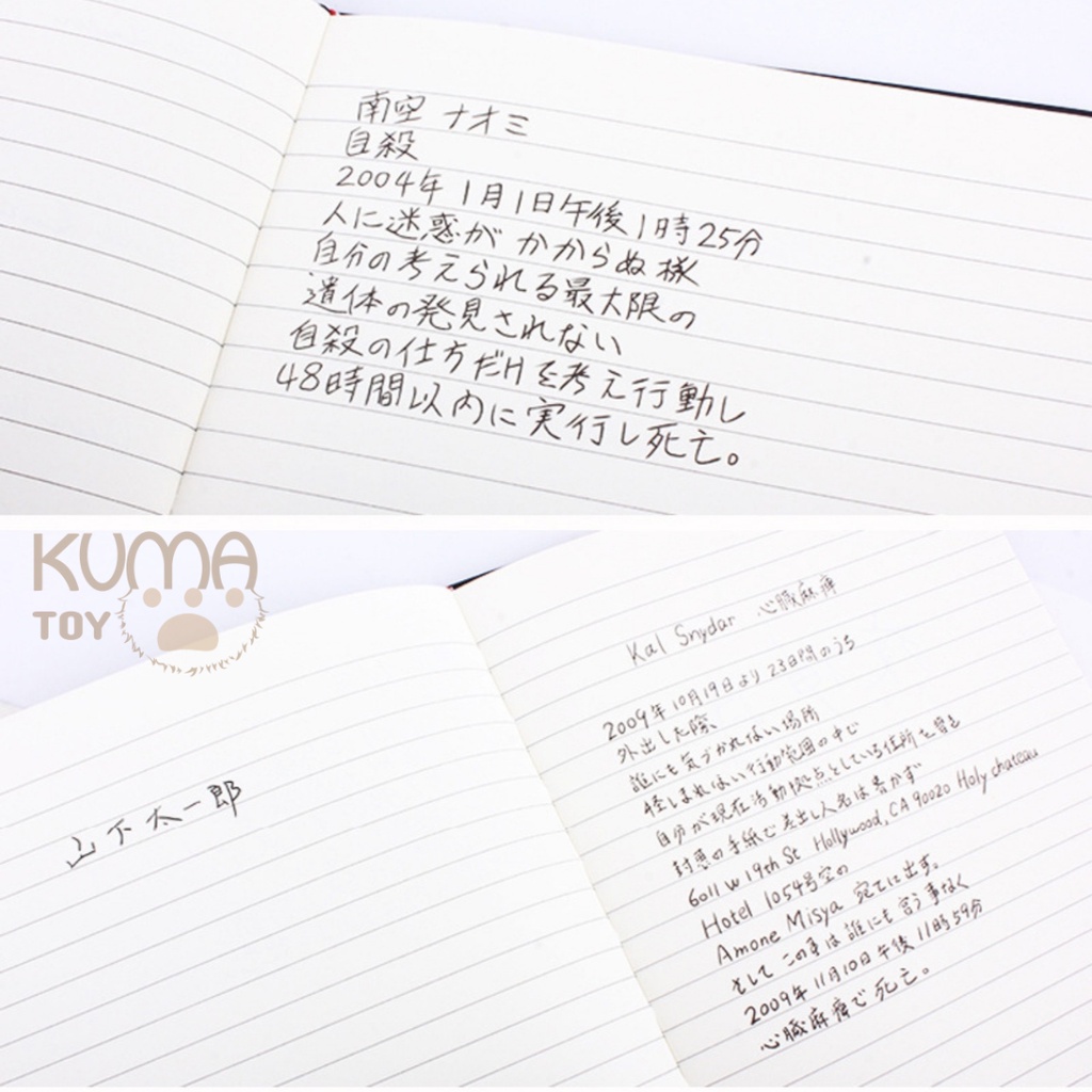 Sổ tay Death Note trong anime Quyển sổ tử thần cực HOT đủ các trang Yagami Light đã viết từ đầu đến cuối phim