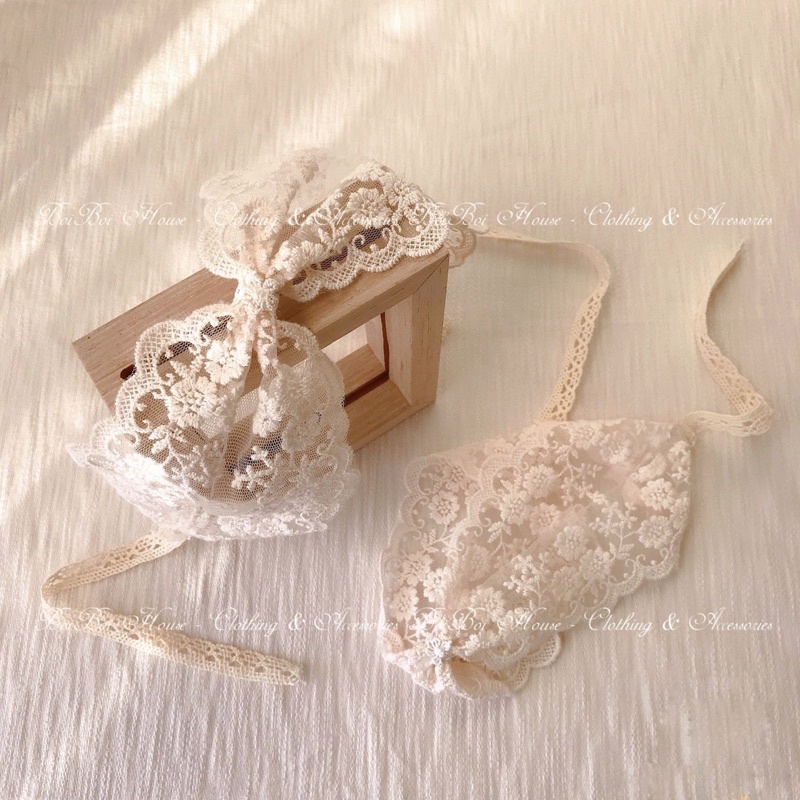 ẢNH THẬT] Turban, băng đô nơ ren cho bé thiết kế style Korea