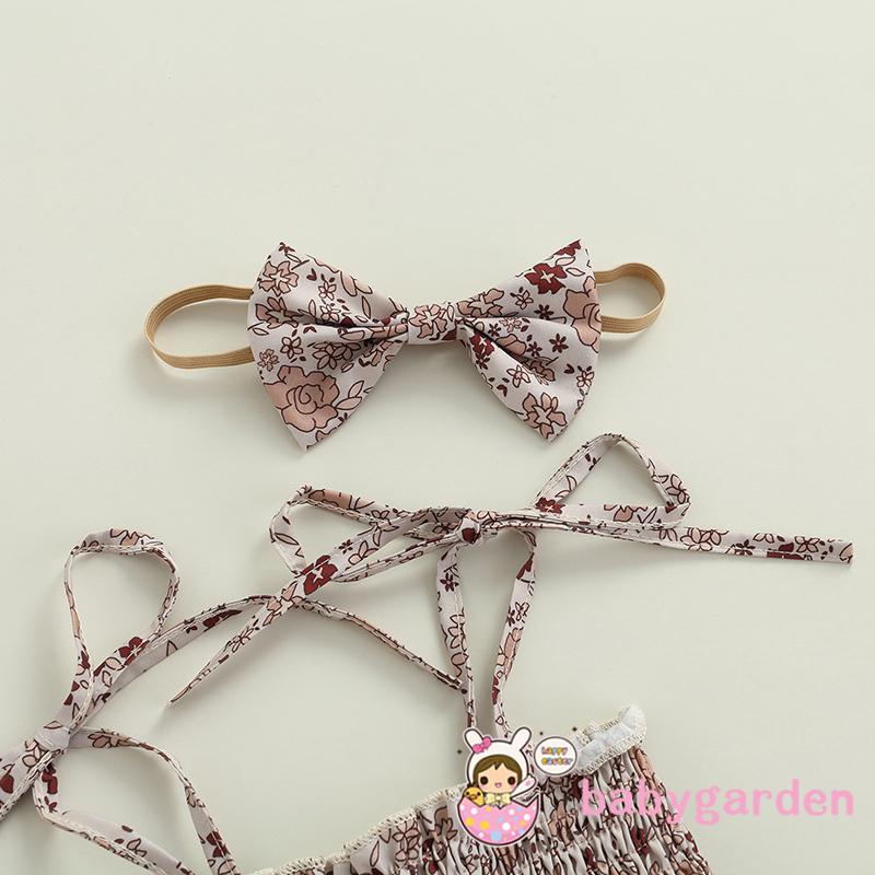 Áo hai dây liền quần kiểu nhún phối dây mỏng hợp thời trang cho bé