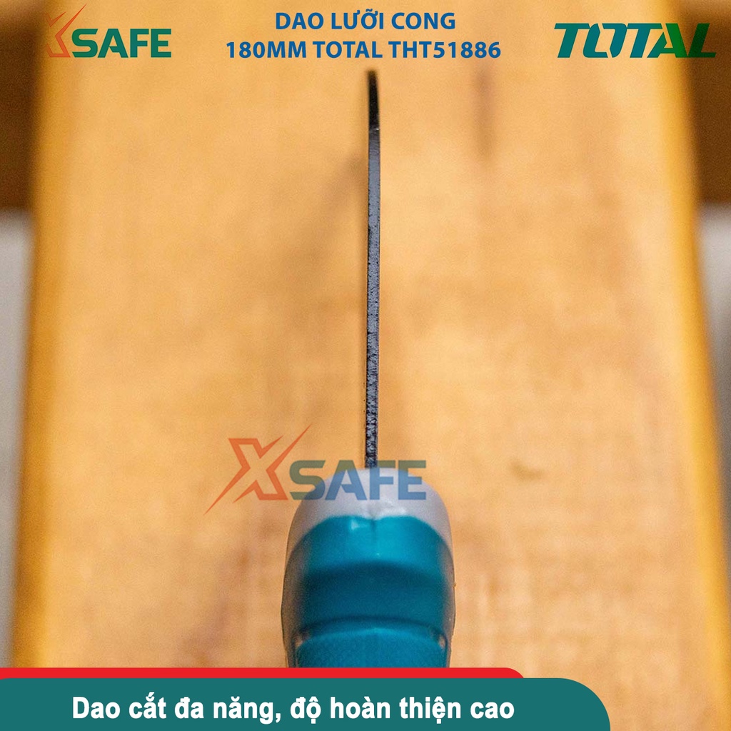 Dao lưỡi cong 180mm THT51886, kích thước 180mm, loại dao lưỡi cong sử dụng vật liệu thép không gỉ, tay cầm bọc cao su