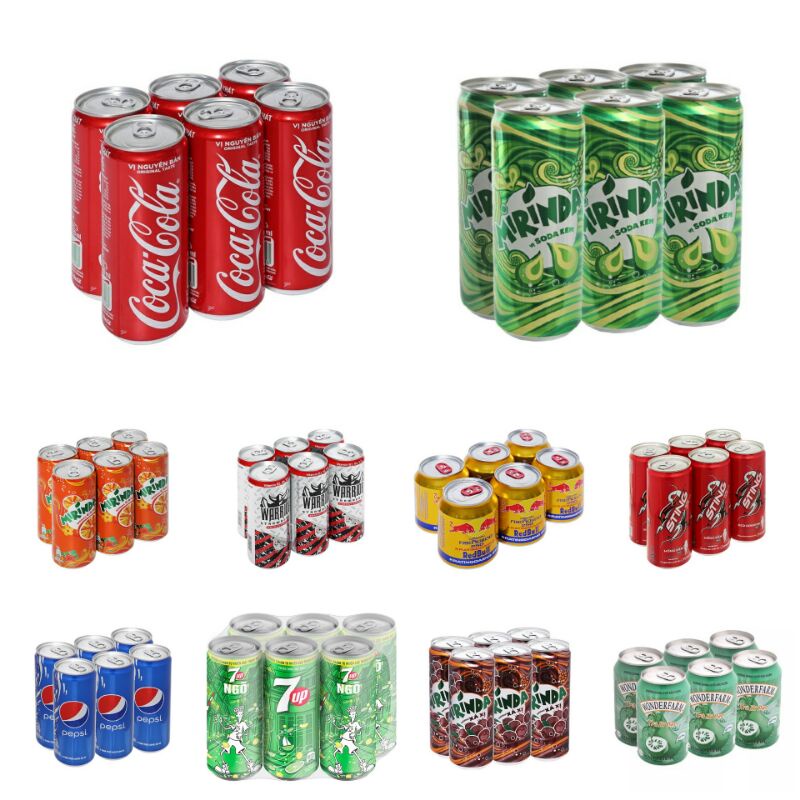 1 lốc 6 lon nước ngọt các loại