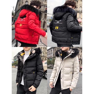 Áo phao nam korea mũ lông [Tháo được lông]