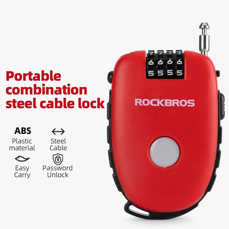 Rockbros Dây Khóa Xe Đạp Chống Trộm Có Mật Khẩu Tiện Lợi