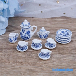 Set 15 ấm trà và tỷ lệ 1: 12 trang trí nhà búp bê