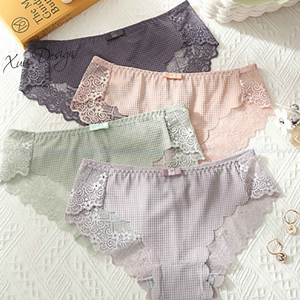 Quần lót ren họa tiết hoa thoáng khí cực mềm mại, sexy Xuu Design QC04
