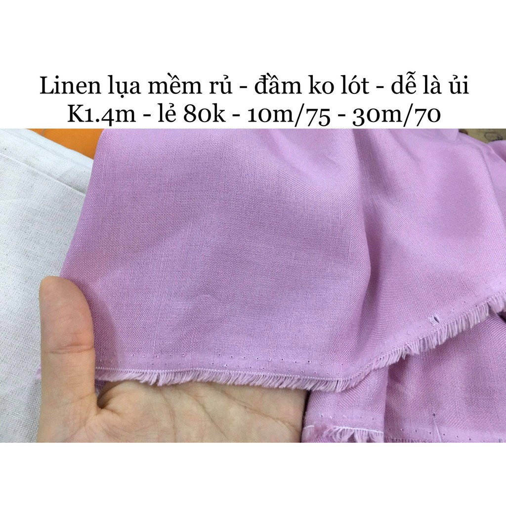 Linen Lụa ướt mềm rủ - may cho bé ko dặm ngứa { MÀU CHUẨN }