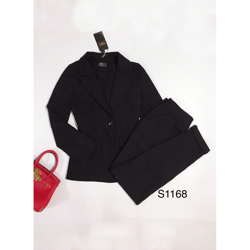 [ xả kho ] MiD Bộ Vest đen công sở S1168 ảnh thật Mie Design