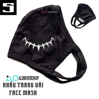 Khẩu Trang Vải Đen Siêu Anh Hùng Báo Đen Cloth Masks Face Black Black Panther
