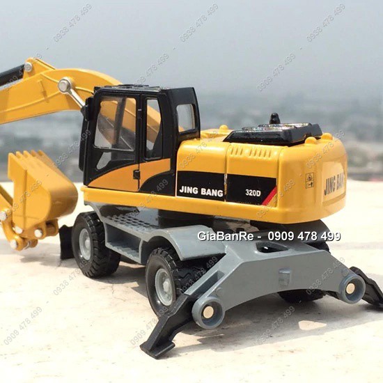 Mô Hình Kim Loại Xe Xúc Múc Đào Công Trình Bánh Hơi Tỉ Lệ 1:50 - Jingbang - 9951.2