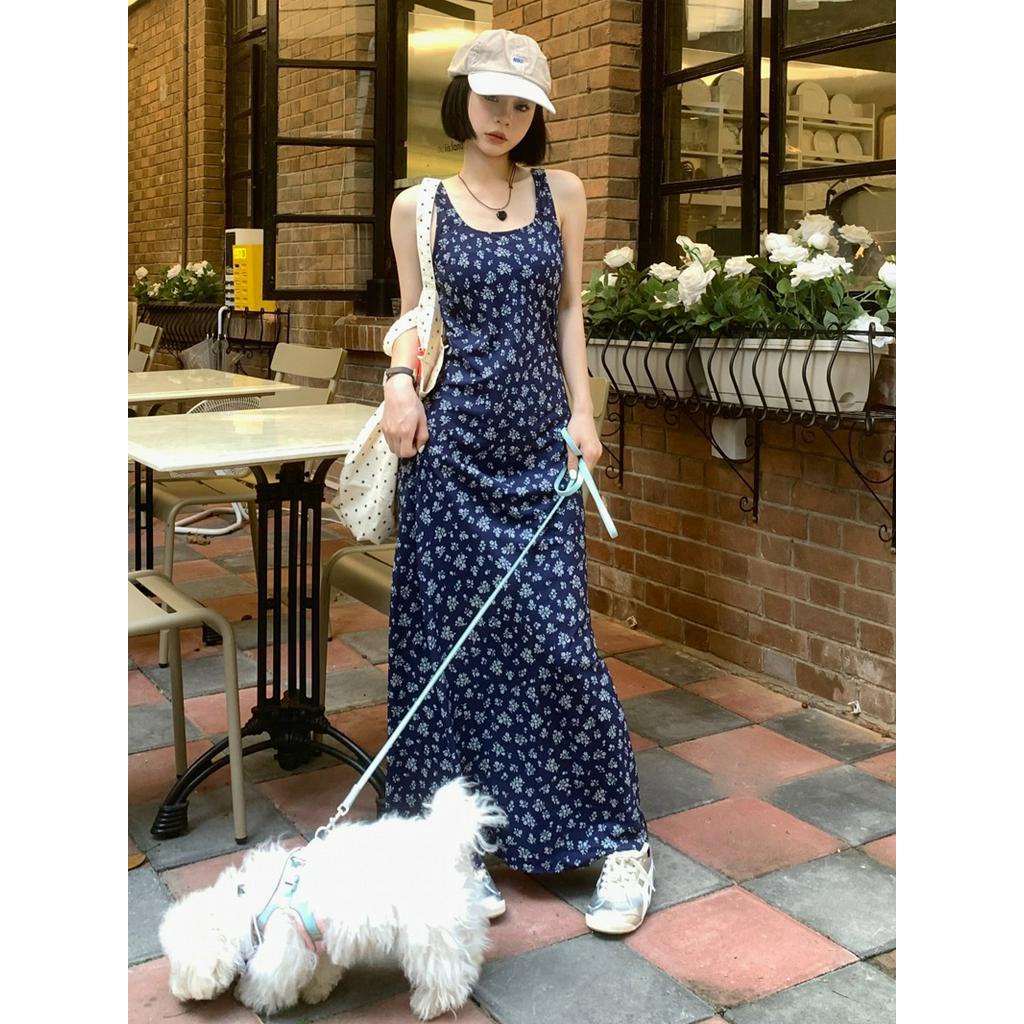 66723 Retro Áo Vest Hoa Cổ Điển Váy Phụ Nữ