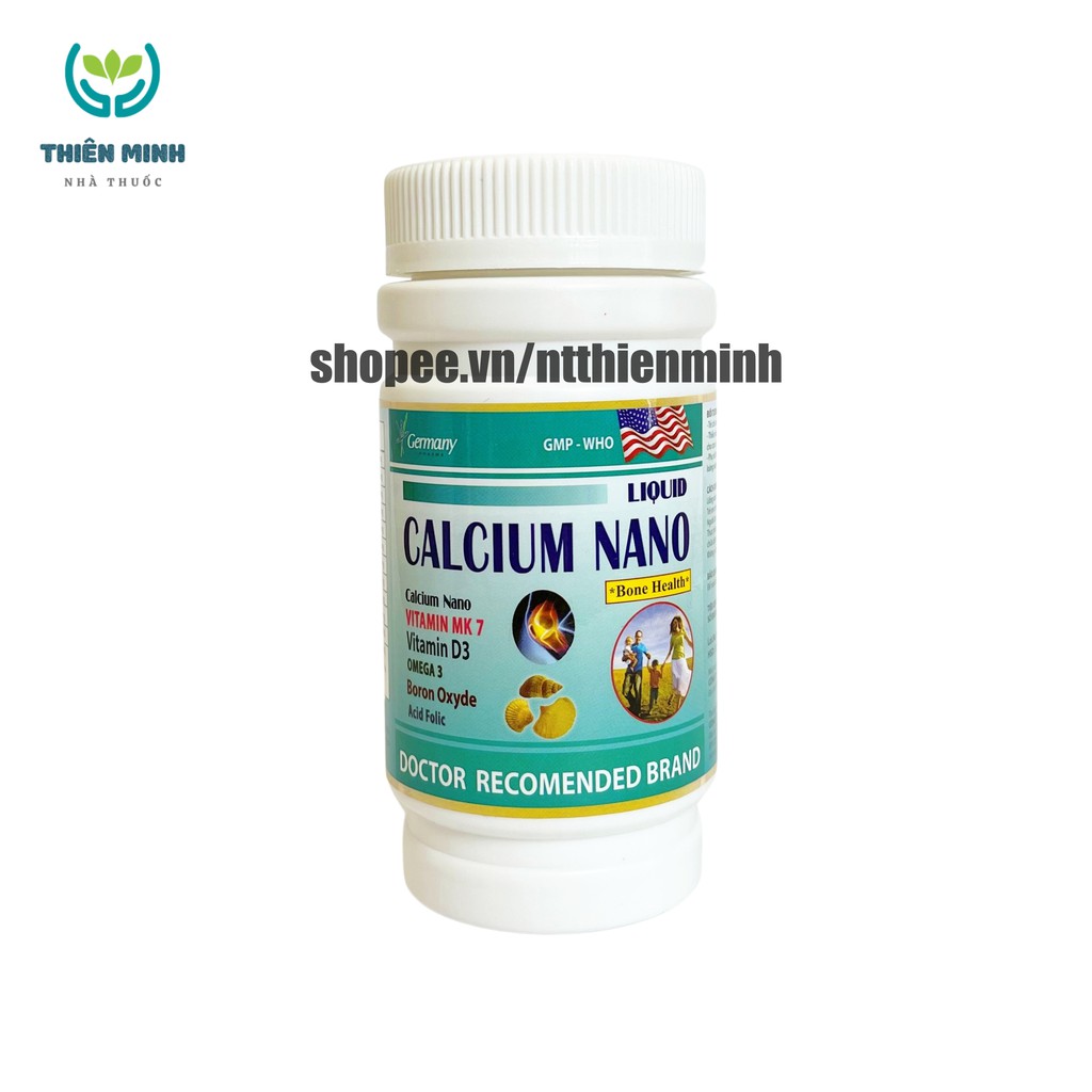 Viên uống CALCIUM NANO LIQUID bổ sung canxi, vitamin và các khoáng chất cần thiết – Hộp 100 viên