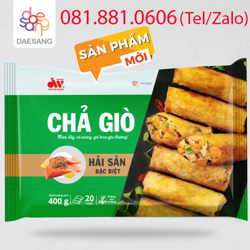 GÓI 20 CÁI CHẢ GIÒ (NEM RÁN) HẢI SẢN ĐẶC BIỆT - NHÂN ĐẦY, VỎ MỎNG, GÓI TRỌN YÊU THƯƠNG. GÓI 400GR