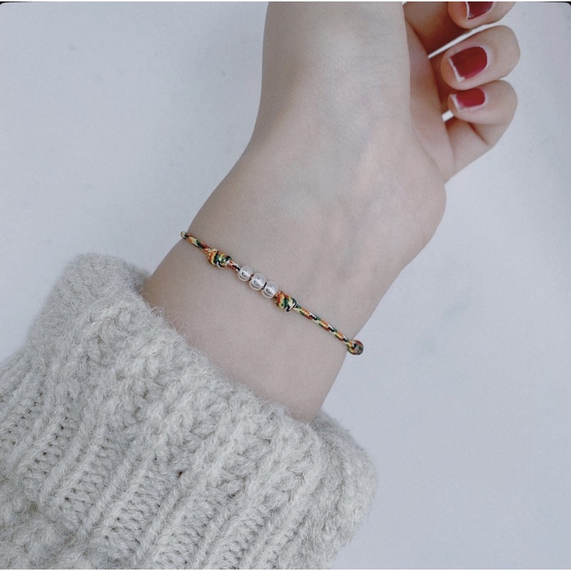 Vòng Tay Dây Ngũ Sắc Bạc 925 đổi vận, may mắn