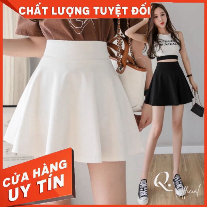 Chân Váy Chữ A Dáng Xòe Vải PoLy Cạp Chun Có Lót Quần Bên Trong - Hàng nhập khẩu
