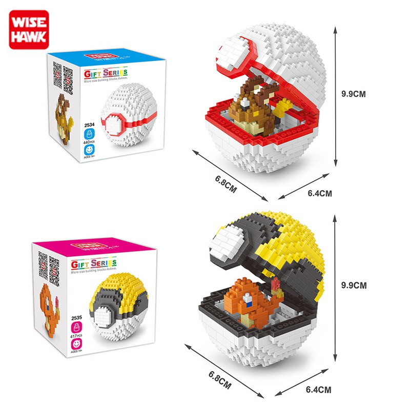 Bộ đồ chơi xếp hình quả bóng pokemon mini mới cho bé