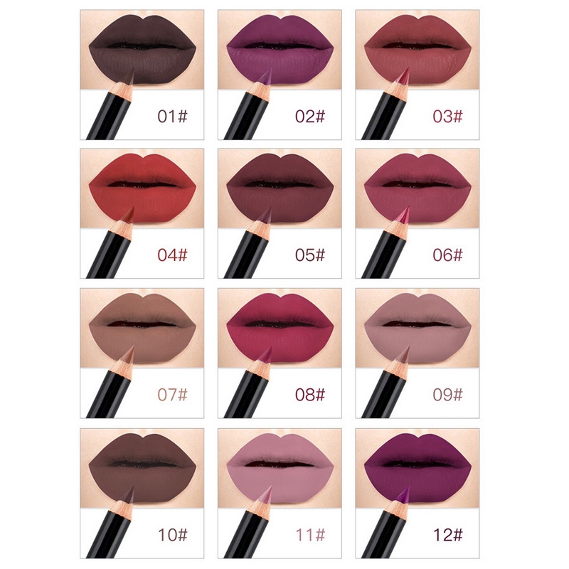 [Hàng mới về] Bút chì kẻ viền môi hiệu ứng lì gồm 12 màu hiệu NICE FACE | BigBuy360 - bigbuy360.vn