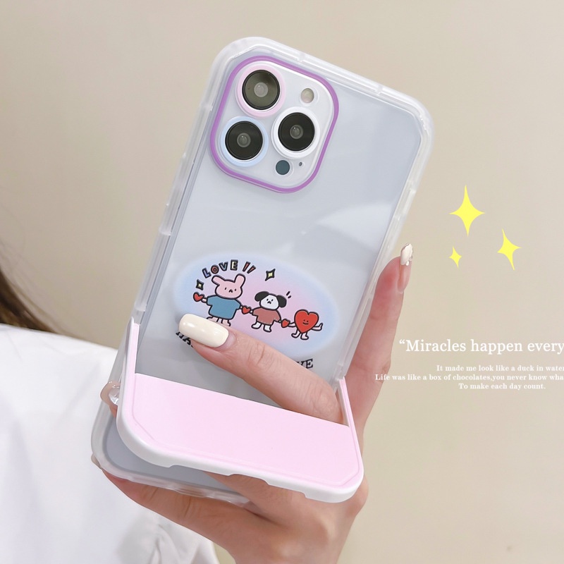 Ốp lưng iphoneỐp Điện Thoại  Kèm Giá Đỡ Tàng Hình Họa Tiết Hoạt Hình Dễ Thương Cho iphone 14 / 13Pro 12 / xs / 6 / 7 / 8PLUSDinuo case