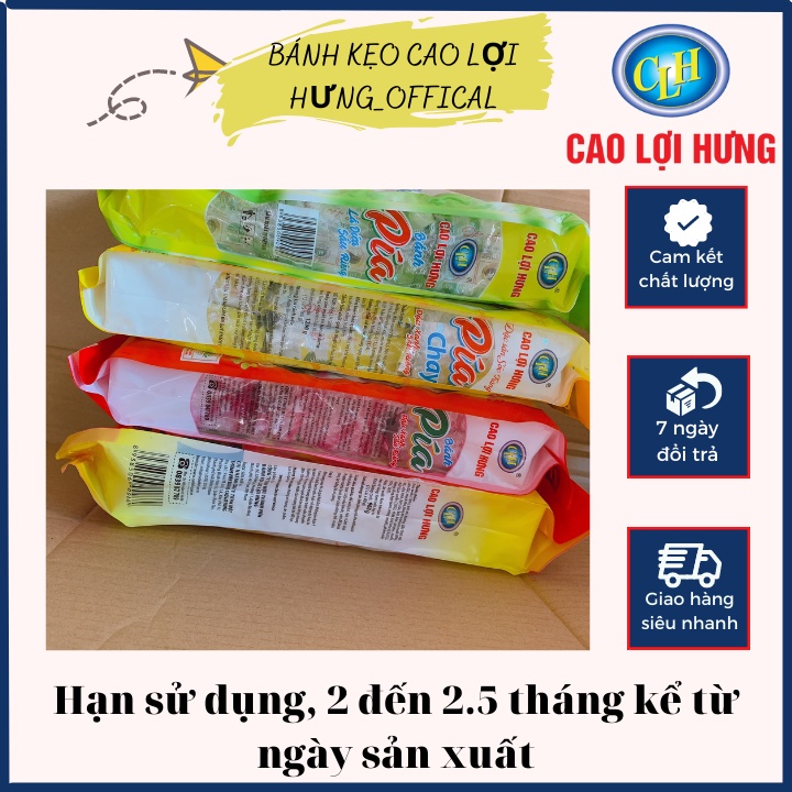 Freeship_Combo 4 vị bánh Pía đậu xanh sầu riêng, lá dứa sầu riêng, kim sa tan chảy, Chay Cao Lợi Hưng, Bịch 12 cái_95g/c