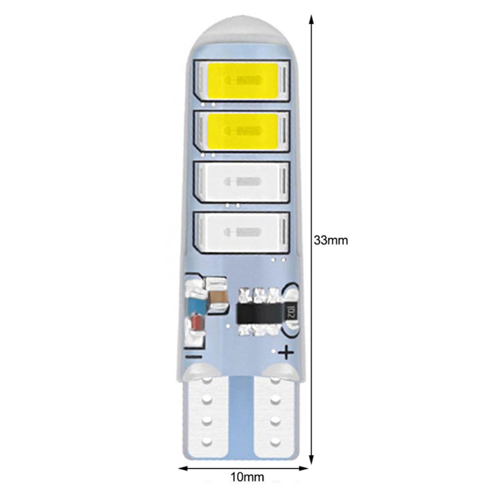 Set 2 Đèn LED T10 5630 8smd T10 Silicone C6P3 Hai Màu Dành Cho Ô Tô