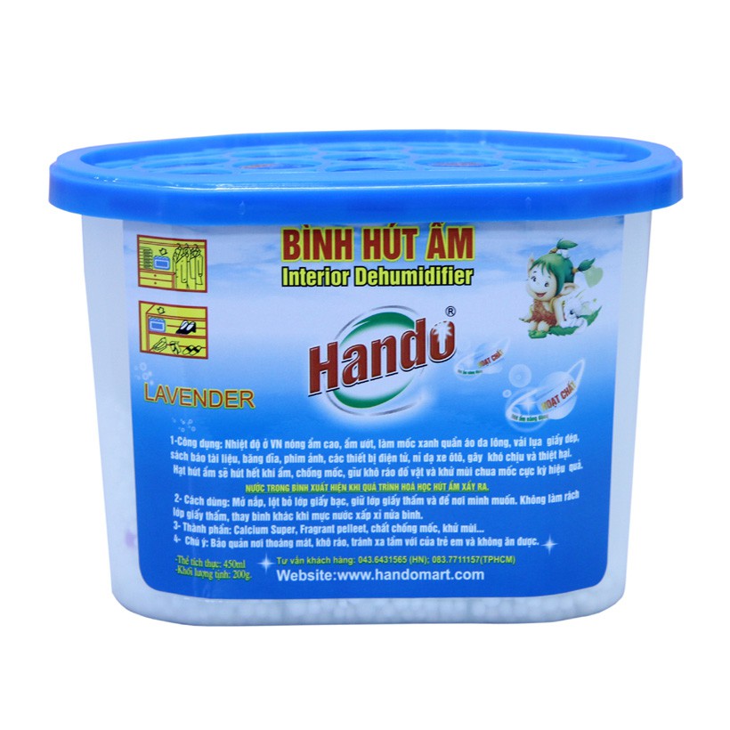 Bình hút ẩm 450ml (huơng hồng, lavender) của Hando