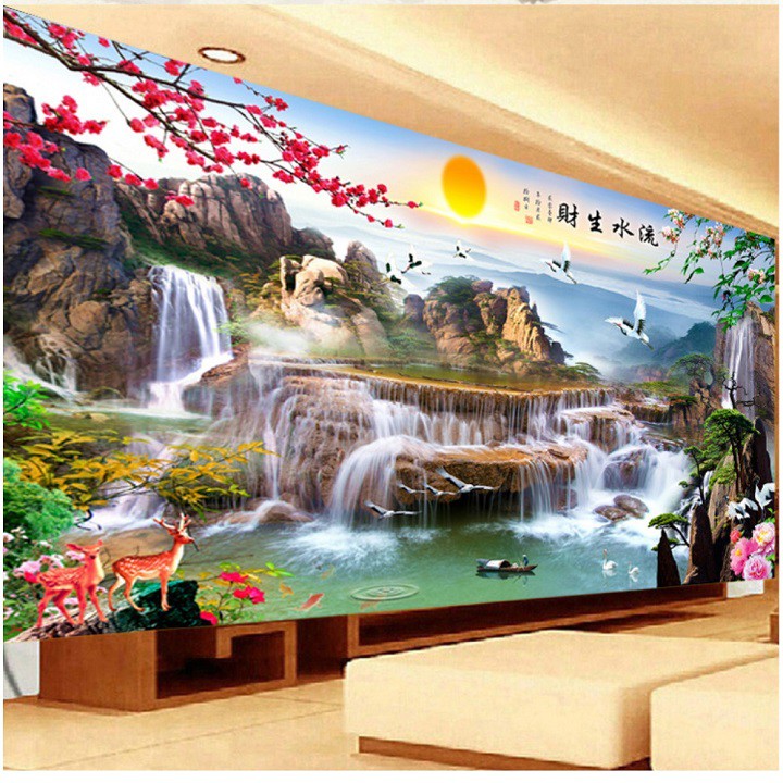 Tranh thêu chữ thập phong cảnh | Thêu kín