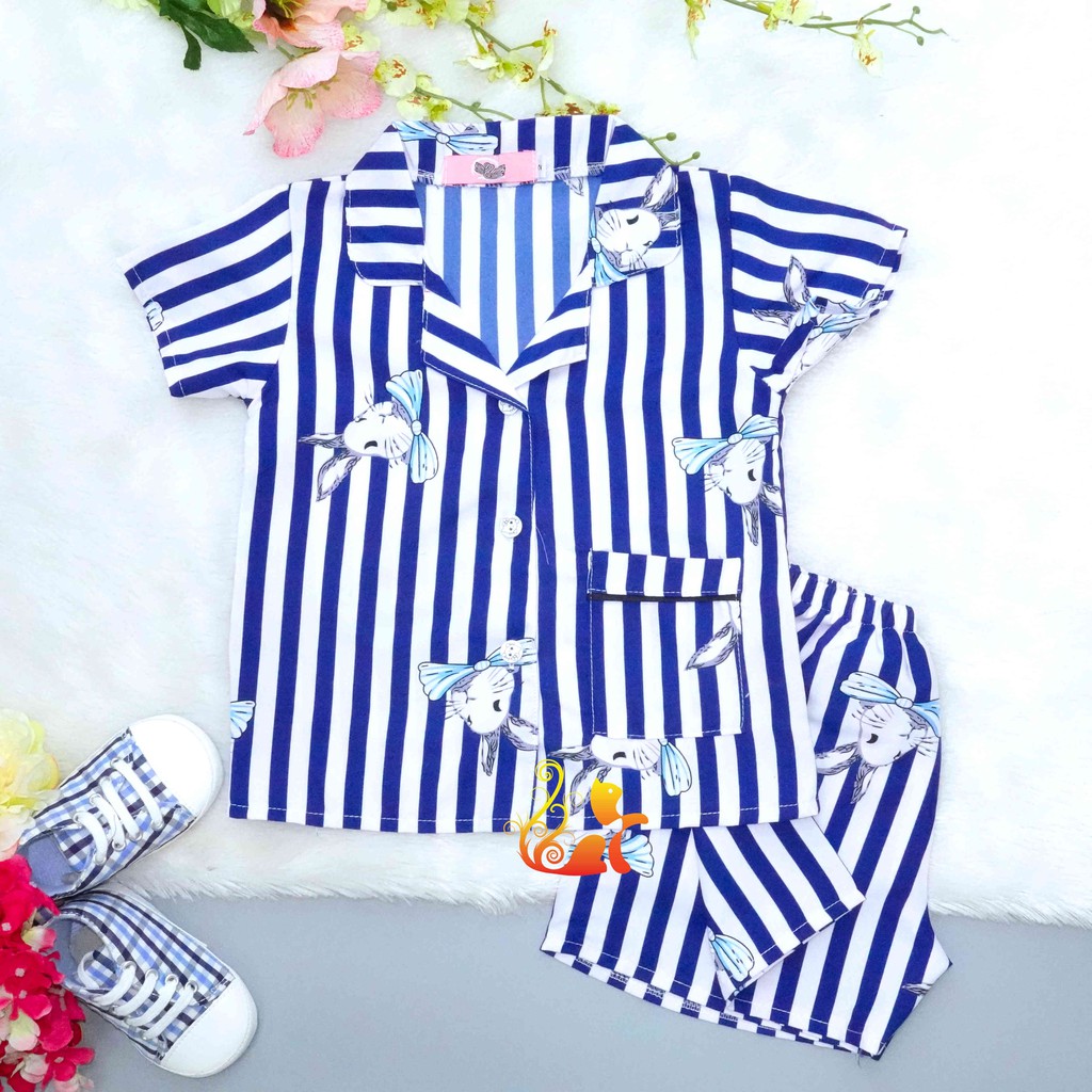 [Mã FAMAYFA2 giảm 10K đơn 50K] Đồ Mặc Nhà &quot;Thỏ Bamboo Sọc&quot; Pijama Kate Thái - Cho Bé 8 - 38kg.