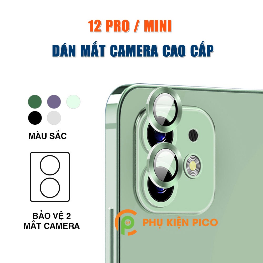 Cường lực mắt camera Iphone 12 có viền kim loại nhiều màu bảo vệ mắt camera