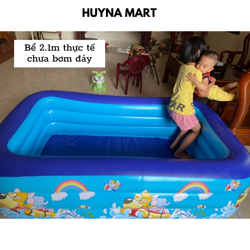 Bể Bơi Phao Trẻ Em 3 Tầng Loại Dày Bền Kèm Hộp Nhiều Cỡ 1,2m 1,5m 1,8m 2,1m Kèm Bơm Điện Huyna Mart