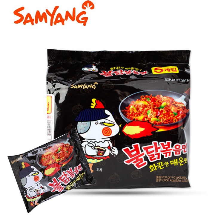 Thùng Gói Mì Cay Hàn Quốc Samyang 140gr - Mì Ăn Liền Gà Cay