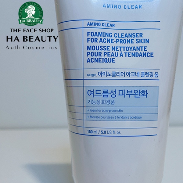 Sữa rửa mặt cho da mụn nhạy cảm cấp ẩm sạch sâu The Face Shop Dr Belmeur Amino Clear Foaming Cleanser 150ml
