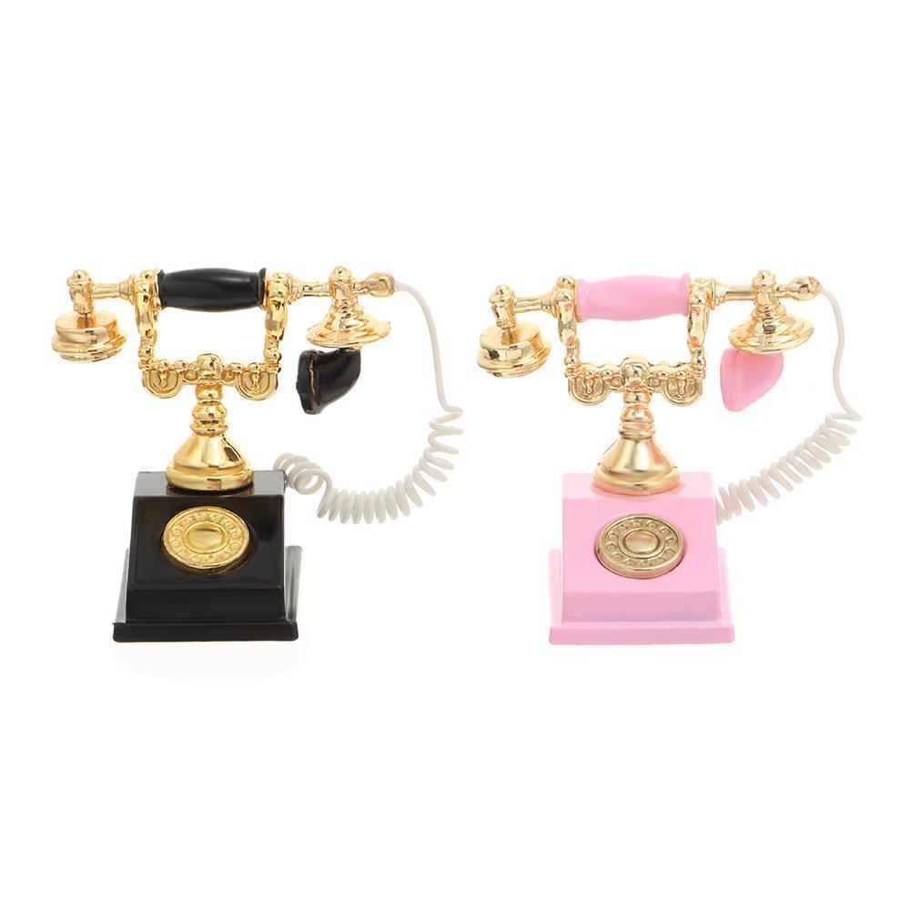 BEBETTERM 1 Đồ trang trí Điện Thoại Bàn Mini Hoài Niệm Châu Âu Trang Trí Nhà Búp Bê