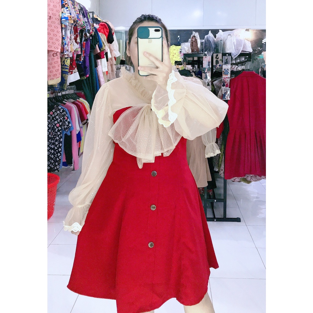 ĐẦM XÒE TAY LƯỚI PHỐI NHỦ BIGSIZE 58-80KG