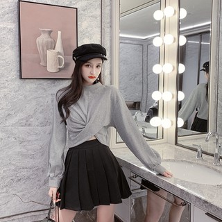 Chân váy xòe xếp ly ngắn màu đen thời trang hàn quốc