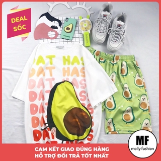 Đồ bộ hoạt hình form rộng Unisex TRÁI BƠ Freesize dành cho nam nữ Molly Fashion