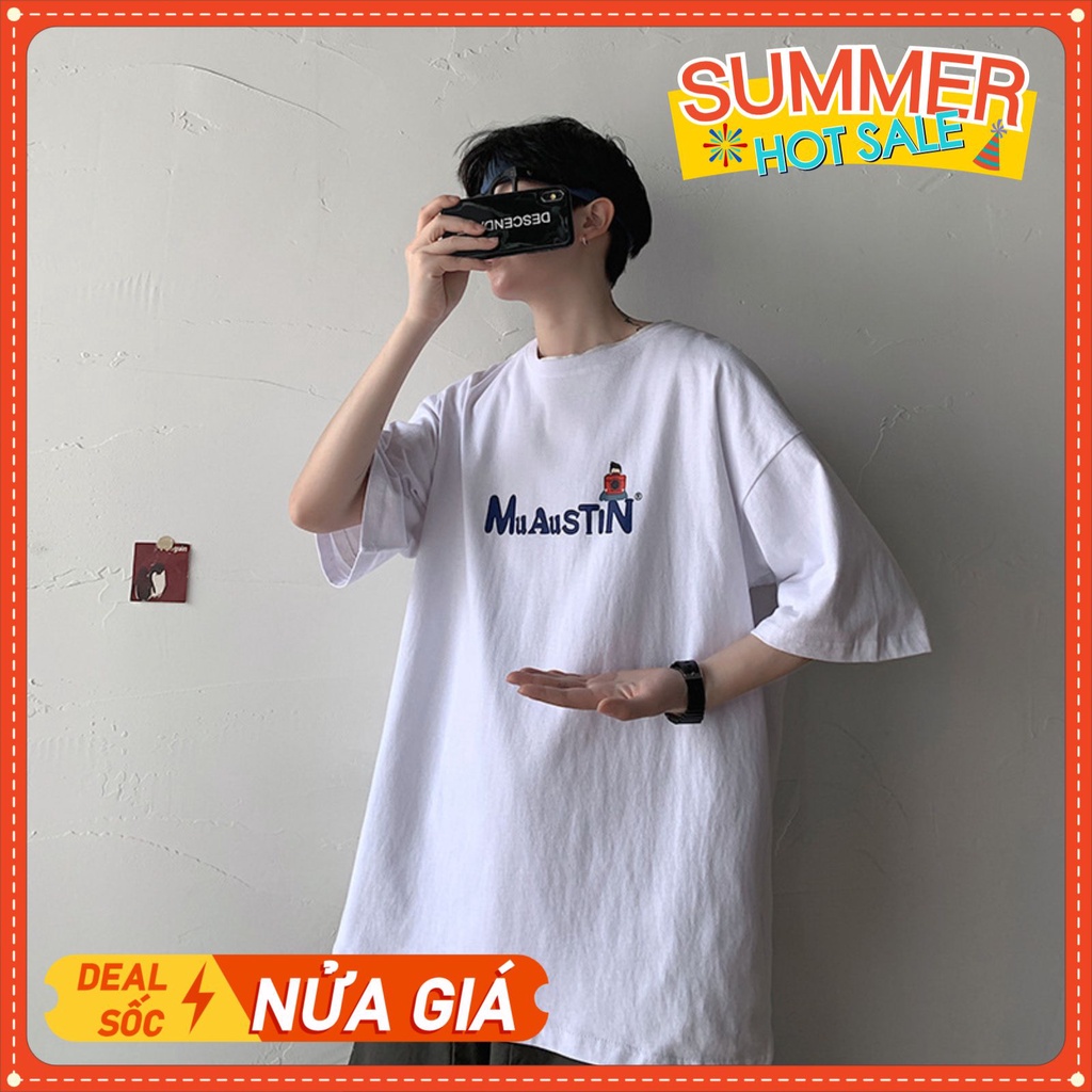 Áo phông nam nữ unisex tay lỡ MuauStin Orangexy , áo thun form rộng oversize cổ tròn basic | BigBuy360 - bigbuy360.vn
