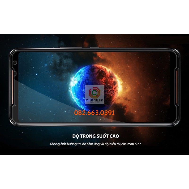 Kính cường lực Full màn Asus Rog Phone 2 Full keo, 9H bền, chuẩn