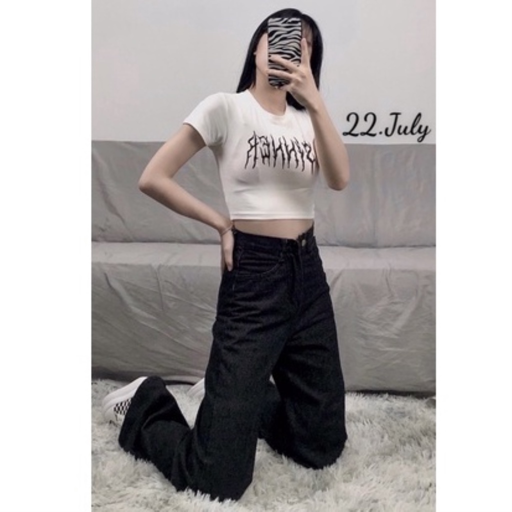 Áo croptop SINNER tay ngắn freesize,croptop nữ ôm body