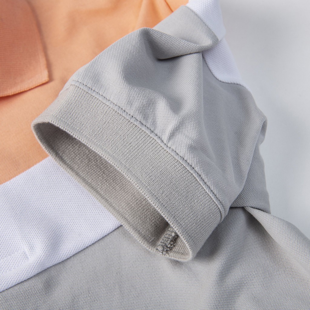 Áo thun nam cao cấp Rosi PL12 cổ polo tay bo ngắn,vải cotton cá sấu phối màu cam xám,dáng ôm (Slimfit) xẻ tà trẻ trung. | BigBuy360 - bigbuy360.vn