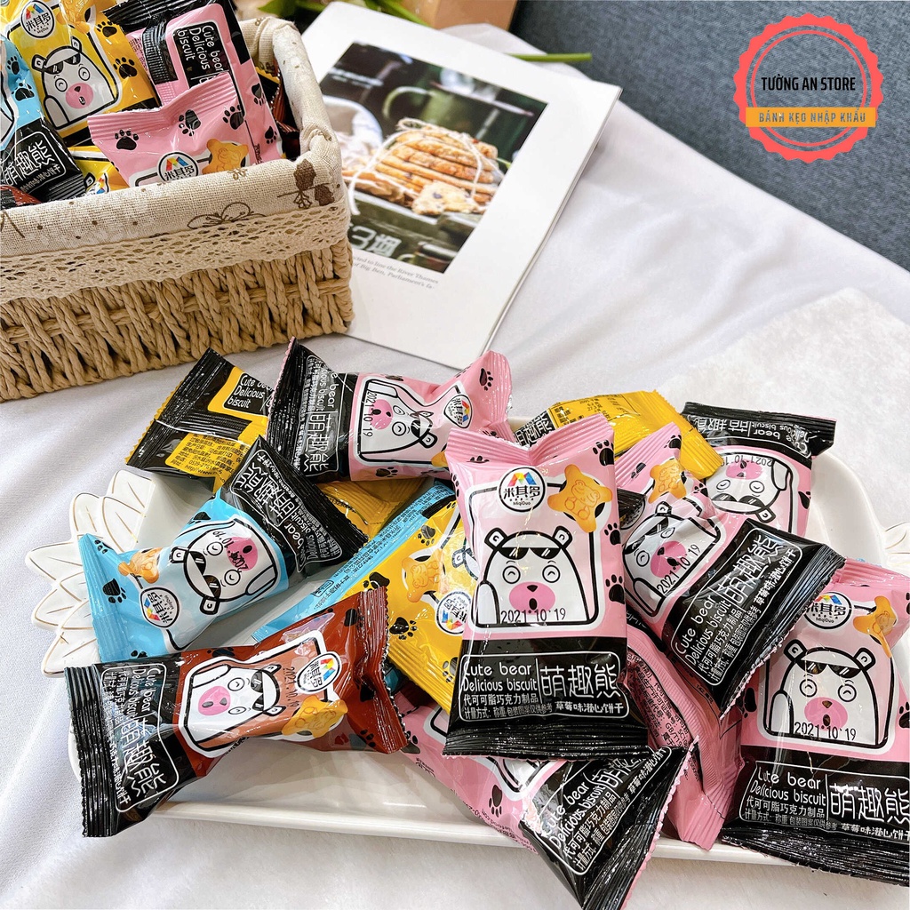 Bánh gấu nhân socola - vani - mật ong Choco Bear thơm ngon giòn tan