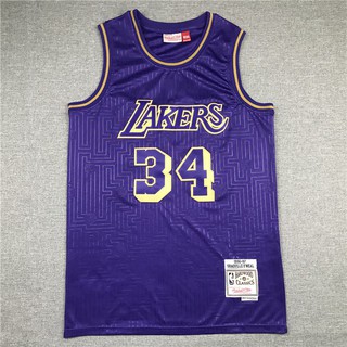 Áo Ba Lỗ Chơi Bóng Rổ Jersey Los Angeles Lakers No.34 O 'Nel