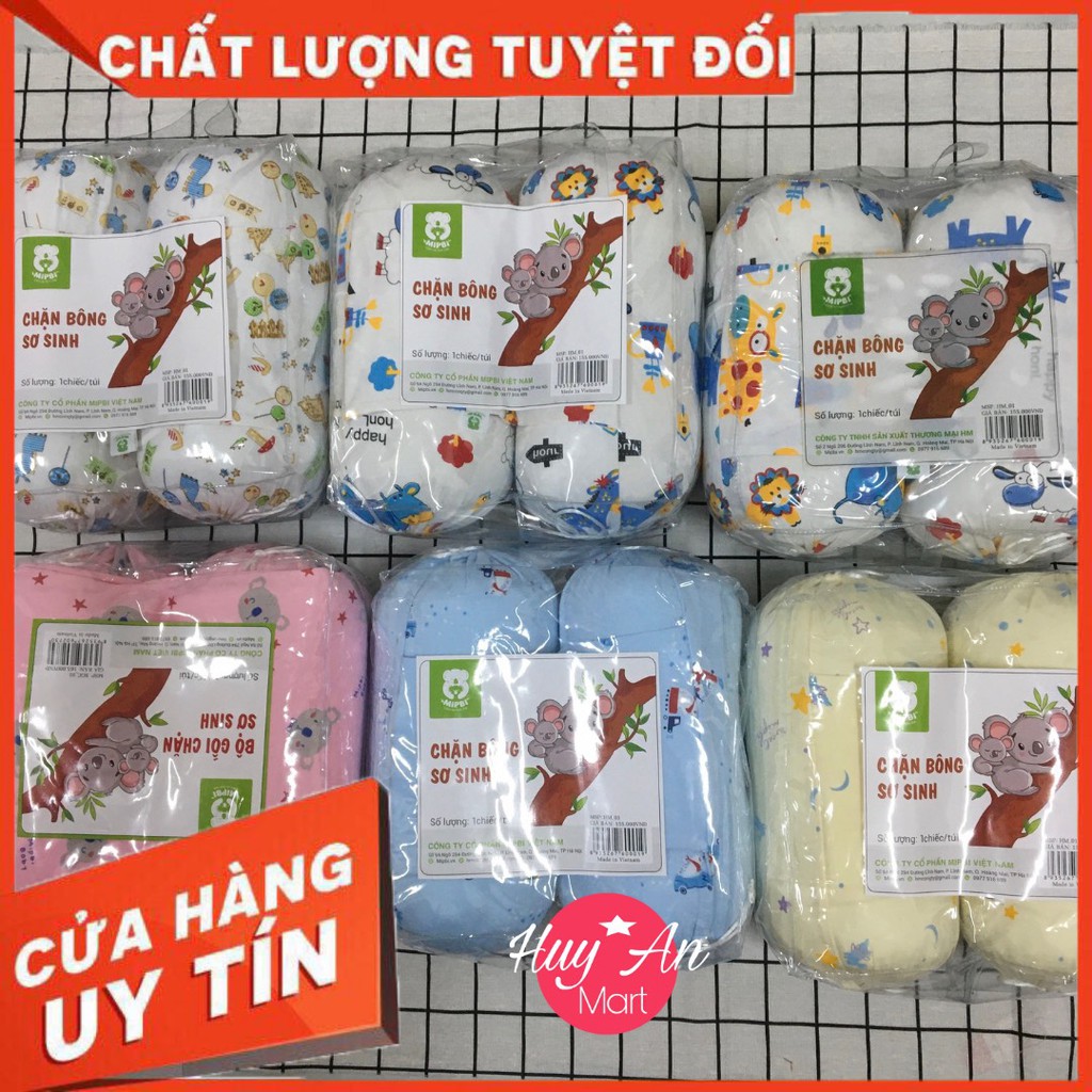 Bộ gối chặn bông ⚡𝐅𝐑𝐄𝐄𝐒𝐇𝐈𝐏⚡ chống lật cho bé, Bộ gối chặn đỗ bé ngủ ngon chống giật mình.