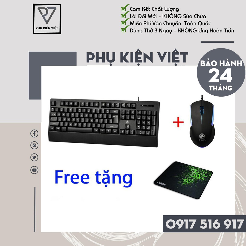 [Hàng Chính Hãng] Bộ phím chuột gaming E-DRA EK502 + EM602, Bộ phím chuột chơi game E-DRA EK502 + EM602 - BH 24 tháng